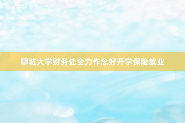 聊城大学财务处全力作念好开学保险就业